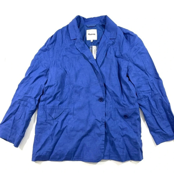 New Madewell Double Breasted Crossover Blazer 100% Linen - Picture 3 of 9